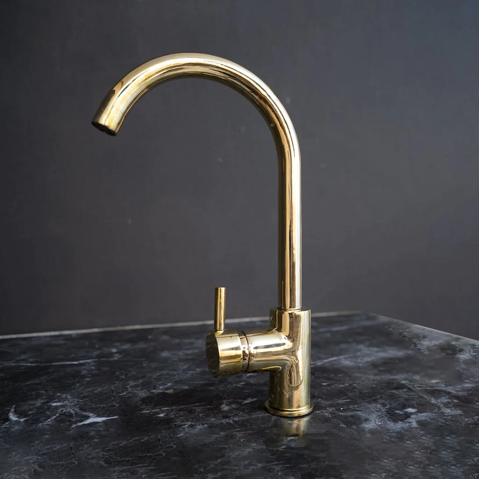 unlacquered brass kitchen faucet 360 degree