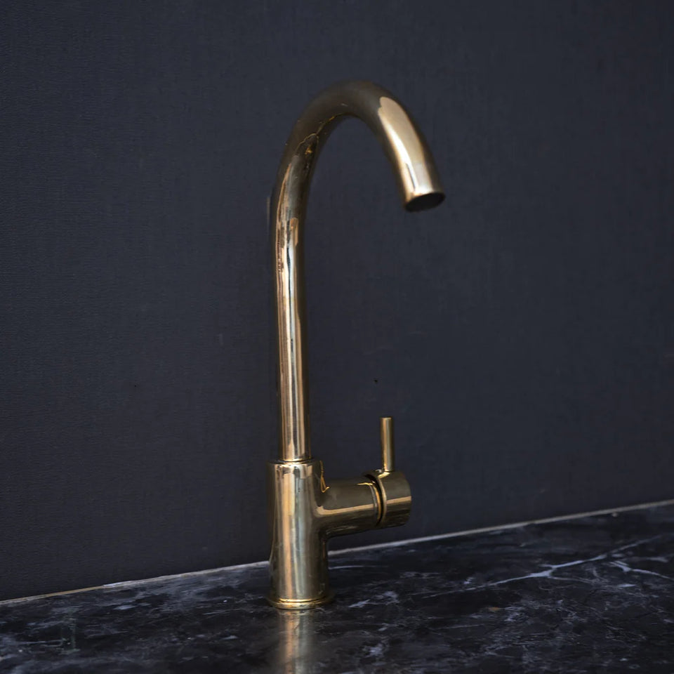 unlacquered brass kitchen faucet 360 degree