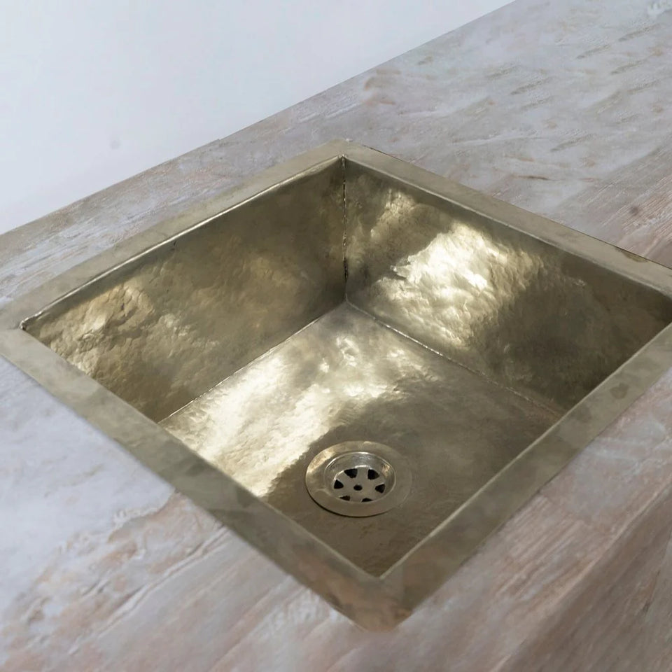 Handmade silver square kitchen sink