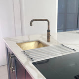 Handcrafted unpolished brass kitchen sink