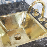 Handmade unlacquered brass bathroom sink