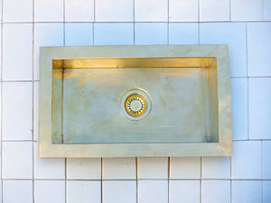 Antique Brass Farmhouse Sink - Undermount Kitchen Sink