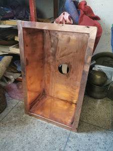 24" x 16" Handmade Solid Copper Undermount Kitchen Sink - Patina Copper Sink - Custom Unlaquered Copper Kitchen Sink
