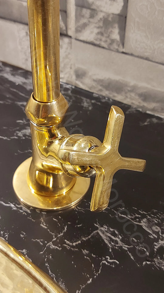 Solid Brass Drinking Water Filter Faucet Single Handle Cold Gooseneck Faucet