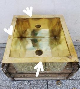12" x 12" Matte Lacquered Brass Sink square