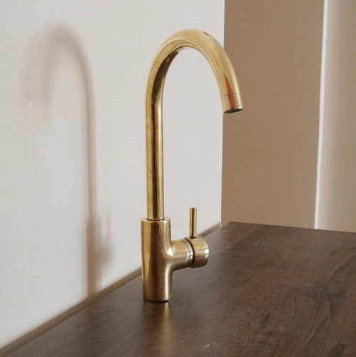 Unlacquered brass basin faucet - wet bar faucet -one hole one handle mixer faucet + fittings