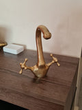 Handcrafted brushed brass basin tap - bar kicthen faucet - one hole faucet + installation requirement