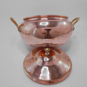 Large Copper Soup Bowl with Lid, Soup Server Pot, Hammered Big Copper Soup Tureen
