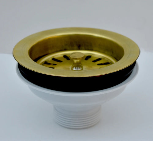 Solid Brass Strainer Sink, Drainer sink With Removable drain basket and sealed lid , Brass Kitchen Sink Drain