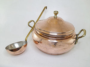 Large Handmade Tureen Copper Soup, Soup Server Pot, Handmade Soup Bowl,Soup Tureen.