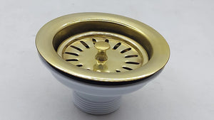 Unlacquered brass kitchen sink strainer and stopper - basket strainer