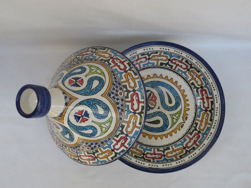 Moroccan ceramic tagine/ hand-painted tagine/decorative handmade tagine/kitchenware/serving tagine/ceramic tagine pot/