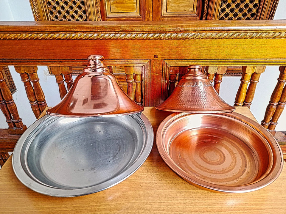 Moroccan tajines, arabic tajines, copper tajines, vintage copper